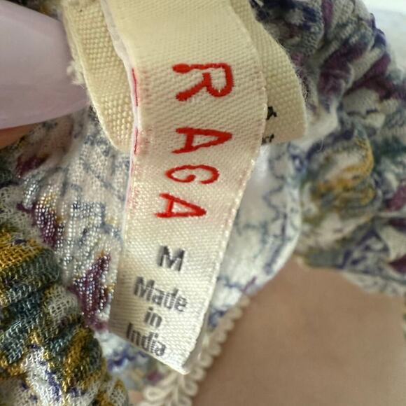 RAGA Boho Halter Maxi Dress Crinkle Viscose Festival Bohemian Medallion Hippie M - Picture 5 of 6